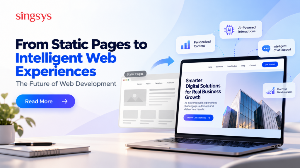 Transition from static web pages to intelligent AI-powered web experiences on a laptop